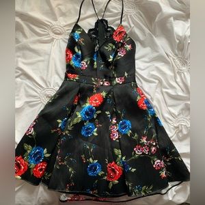 B smart black floral homecoming dress